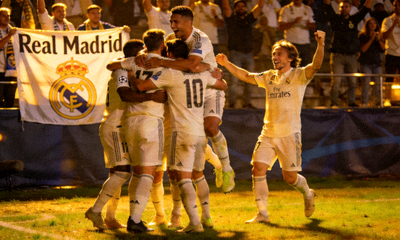 欧冠联赛皇家马德里球员庆祝进球